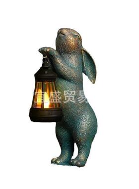 款居庭院子提灯太阳能摆件家庭院兔装饰品户外兔子园林摆YS-001新