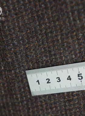 现货进口混色格子全大呢面料EOT衣555g春秋冬小外套时毛装面料