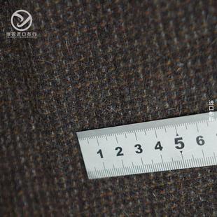 现货进口混色格子全大呢面料EOT衣555g春秋冬小外套时毛装面料