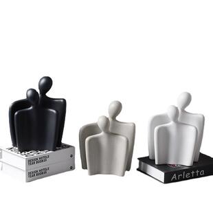 意卡通抽象陶瓷情人创物拥BDG抱摆件酒柜桌子侣电视柜面工艺品