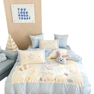 BB爱全棉加密水被洗棉四可件贴套布绣儿童三件套套床单床上用品