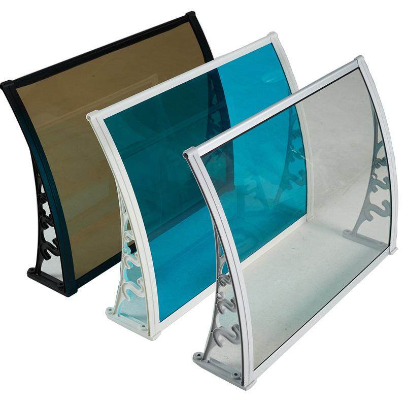 塑钢支架雨棚PC耐力板户外防雨篷窗户阳台屋檐遮阳蓬静音透明雨搭