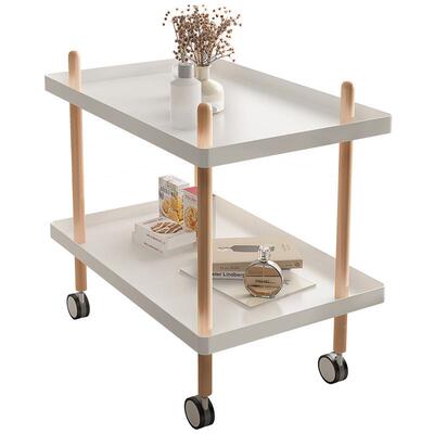 丹5614麦床小推发车移动沙边边茶几小桌子床柜简约迷你实头木边几