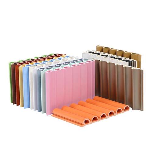 WPC格栅半圆板厂家货源生态木长城板吊顶背景学校墙裙护墙板