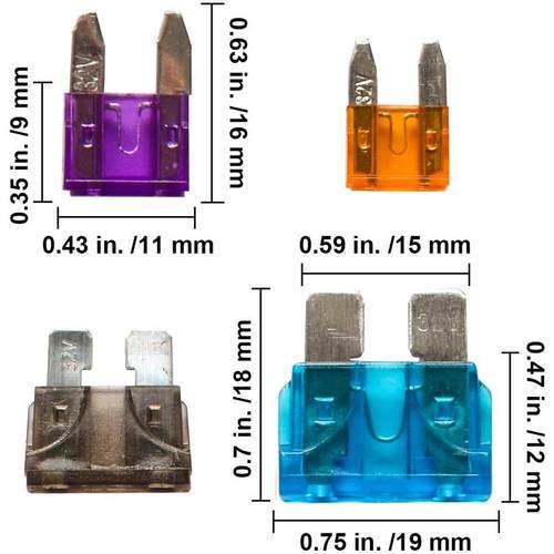 485pcs套装2A-40A汽车保险丝中小号锌保险片盒装插片式保险丝
