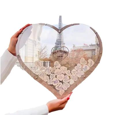 自定义结婚礼爱心木片签到板册本相框签名册本创意透明亚克力框