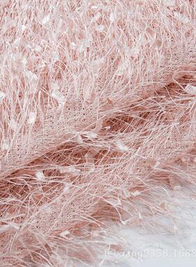 新品香妃绒蝶绒蝴绒针织布面料时长毛红旗绒韩版装KJM家纺沙发