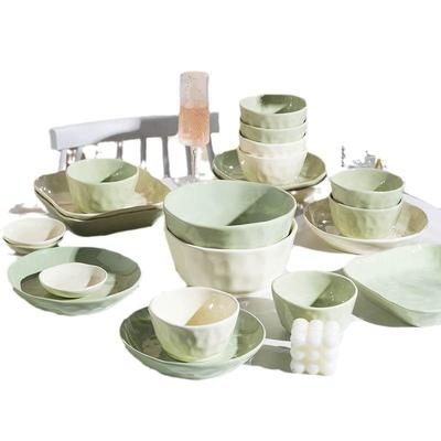 奶油餐风Z1204釉下家彩防烫瓷餐具碗碟盘用陶轻奢乔迁新居具套装