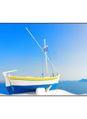 希装厅饰画蓝色腊风景SF640162地中海风格挂画简餐约饭厅卧室客厅