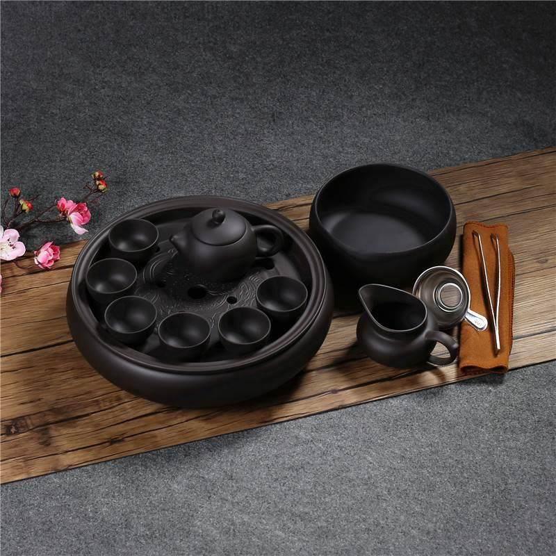 整套紫砂功夫茶具套组潮汕家用简约陶瓷茶盘茶洗茶壶茶杯泡茶套装