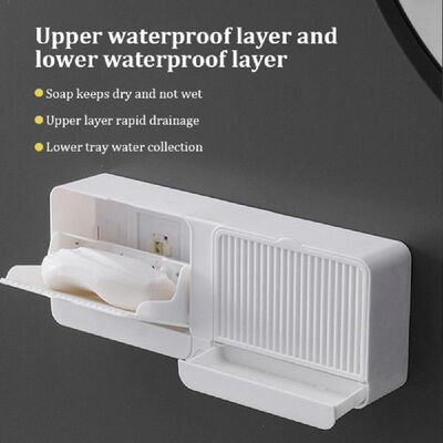 Soap Holder Box Hollow Type Multifuction Punch-free