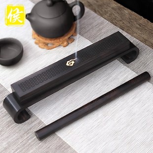 速发黑檀木线香盒底座卧香盒木质家用室内香檀卧香座香炉香插熏香