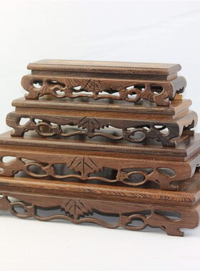 速发鸡翅木长像形刻木底座红木雕实工艺品托架摆件底座奇石花盆佛