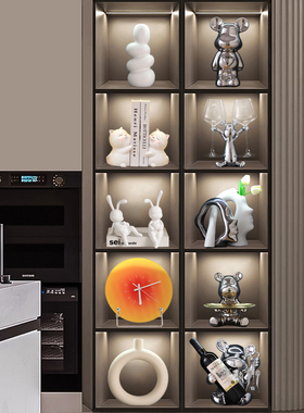 速发客家厅居酒柜电视机餐边柜装饰奢摆件轻品高档上档次入宅大吉