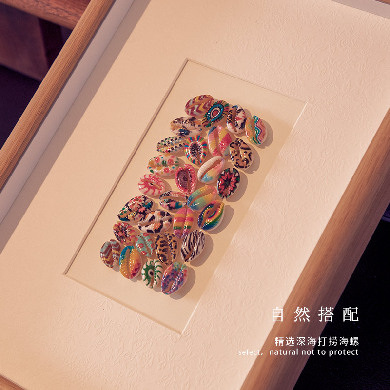 速发贝壳海螺立体中空标本相框装饰品画框创意手工框摆台展示图片