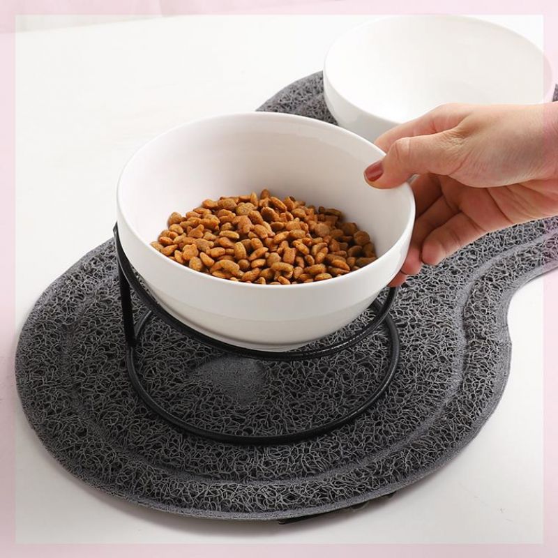 速发单碗倾斜铁架猫食盆碗架猫碗饭水碗猫咪高脚陶瓷饮卖.