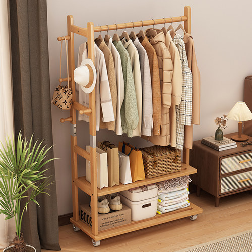 速发上移动卧室床边衣帽架晚可临时放衣服衣架简地落易家用收纳