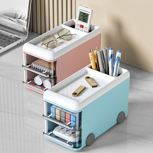 速发面筒可爱孩收纳盒办公室小学具文生儿童桌笔办公桌书桌生创意