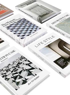 简约现代样板间装饰真书彷真书摄影道具书售楼处客厅书房书柜摆件