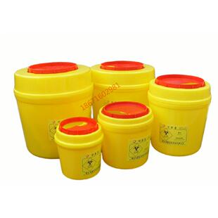 加厚医用锐器盒黄色利器盒塑料1L圆形3升医疗废物垃圾桶6大号