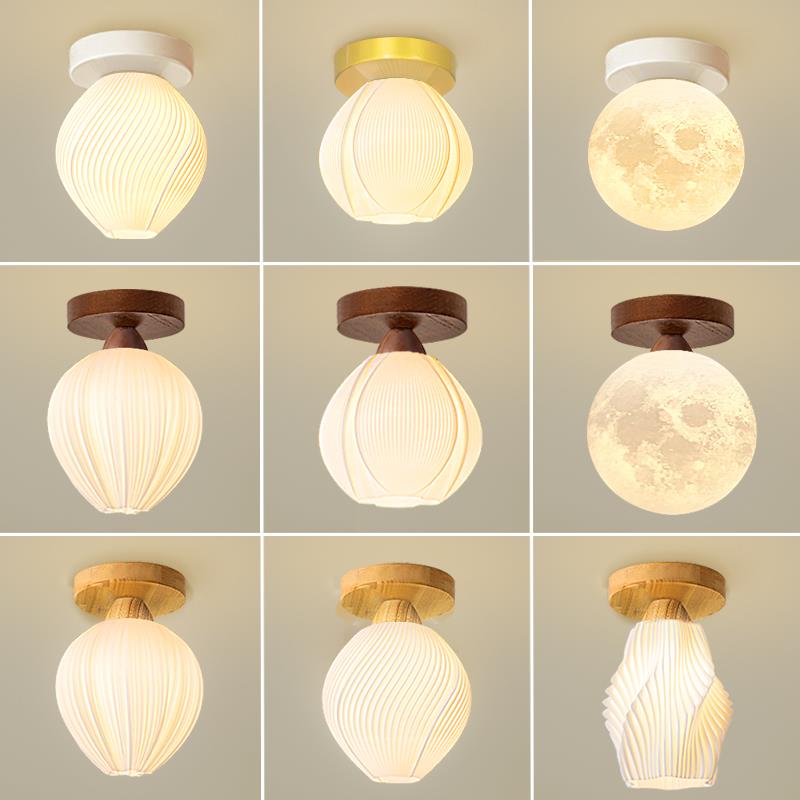 中古风艺术创意个性单头小吸顶灯轻奢简约走廊过道玄关阳台楼梯灯