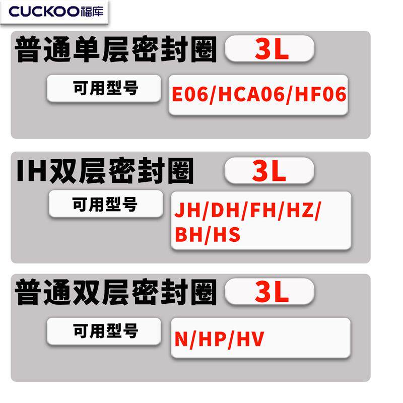 CUCKOO/福库电饭煲密封圈韩国原装进口配件电饭锅压力圈双层胶圈