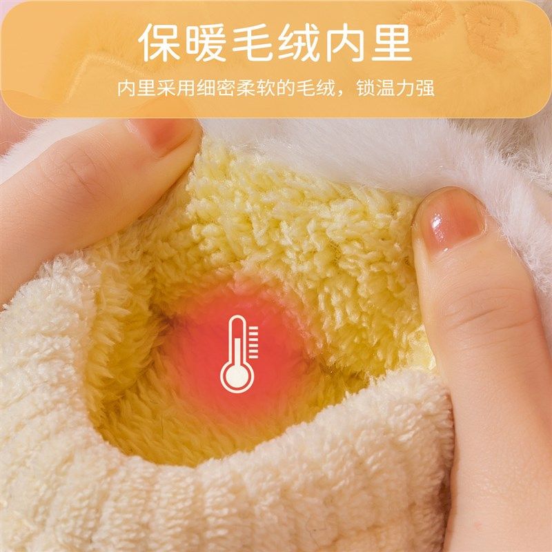 精选儿童棉拖鞋女童冬季家居2025新款宝宝可爱加绒包跟保暖棉鞋男