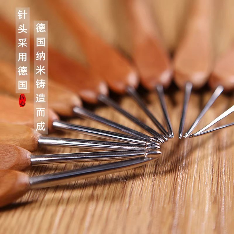 七针坊枣木布衣款三代钩针手工编织钩织工具 纯手工钩织毛线玩偶