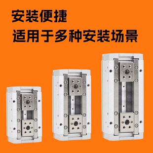 精选HFD气缸8/12/16/20/25X10X20X40X60X80-S双边开闭平行夹紧气