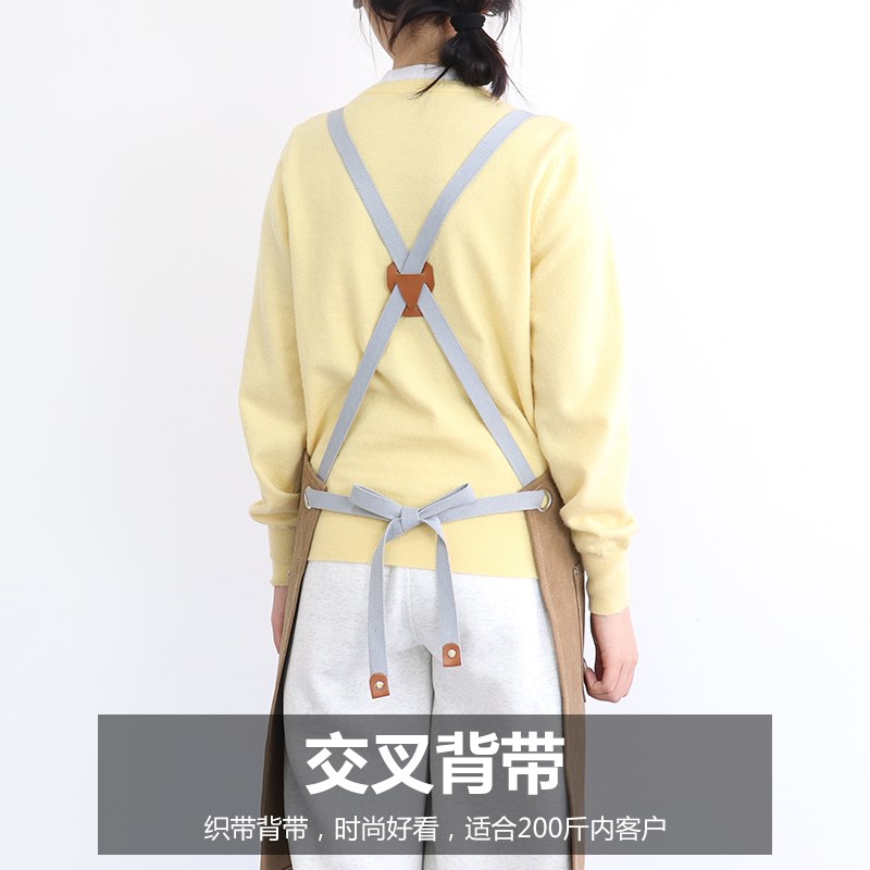 高级咖啡师帆布围裙定制logo日式料理烘焙店花艺画室餐厅女工作服