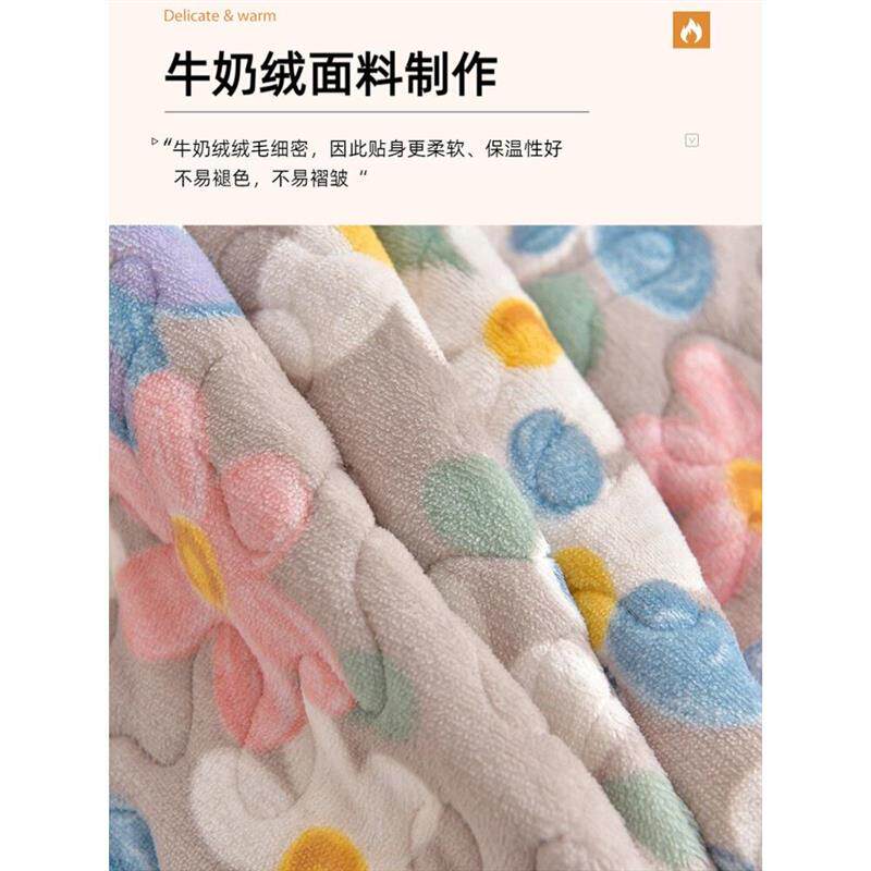 韩式羊毛衬里牛奶天鹅绒被套单件四件套冬季绗缝床套珊瑚天鹅绒蕾