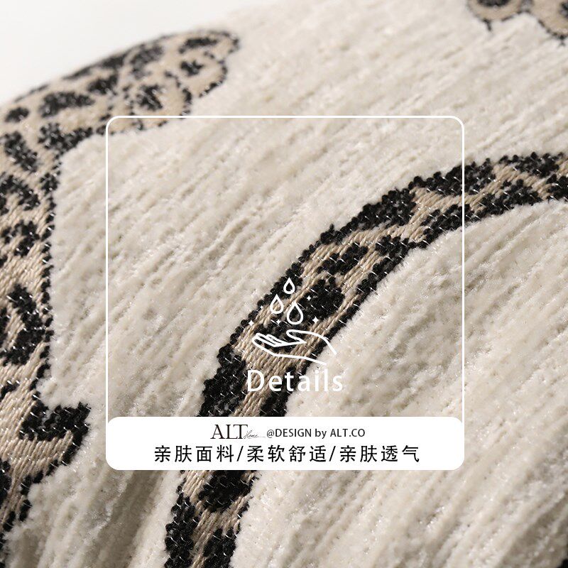 高端沙发抱枕套不含芯客厅轻奢高级感黑白豹纹靠枕头飘窗靠垫靠背