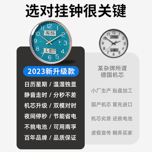 北极星智能钟现代简约挂钟自动对时客厅家用静音时钟电波钟挂表