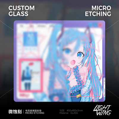 WALLHACK SP005初音MIKU OS限定电竞钢化玻璃鼠标垫顺滑复刻版