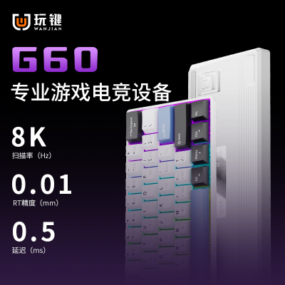 玩键G65磁轴键盘有线连接客制化机械68键轻巧配列电竞游戏键盘