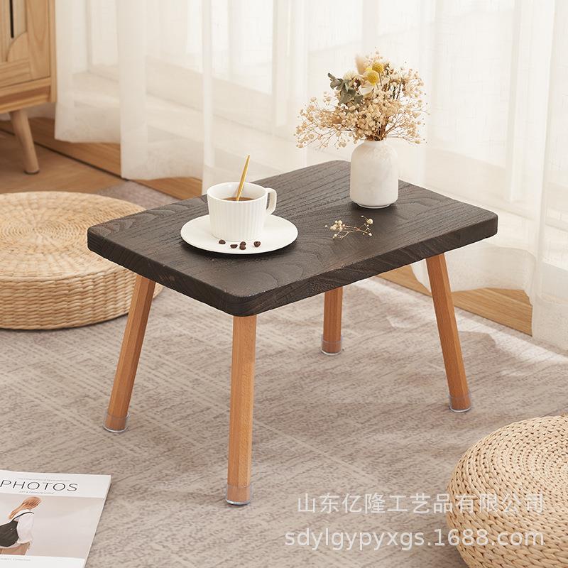 榻榻米茶桌飘窗桌子复古茶几奶油风茶几阳台桌可移动边几