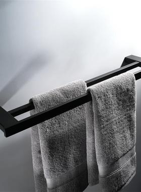 海德普浴室毛巾架304不锈钢黑色双杆毛巾架HI08035
