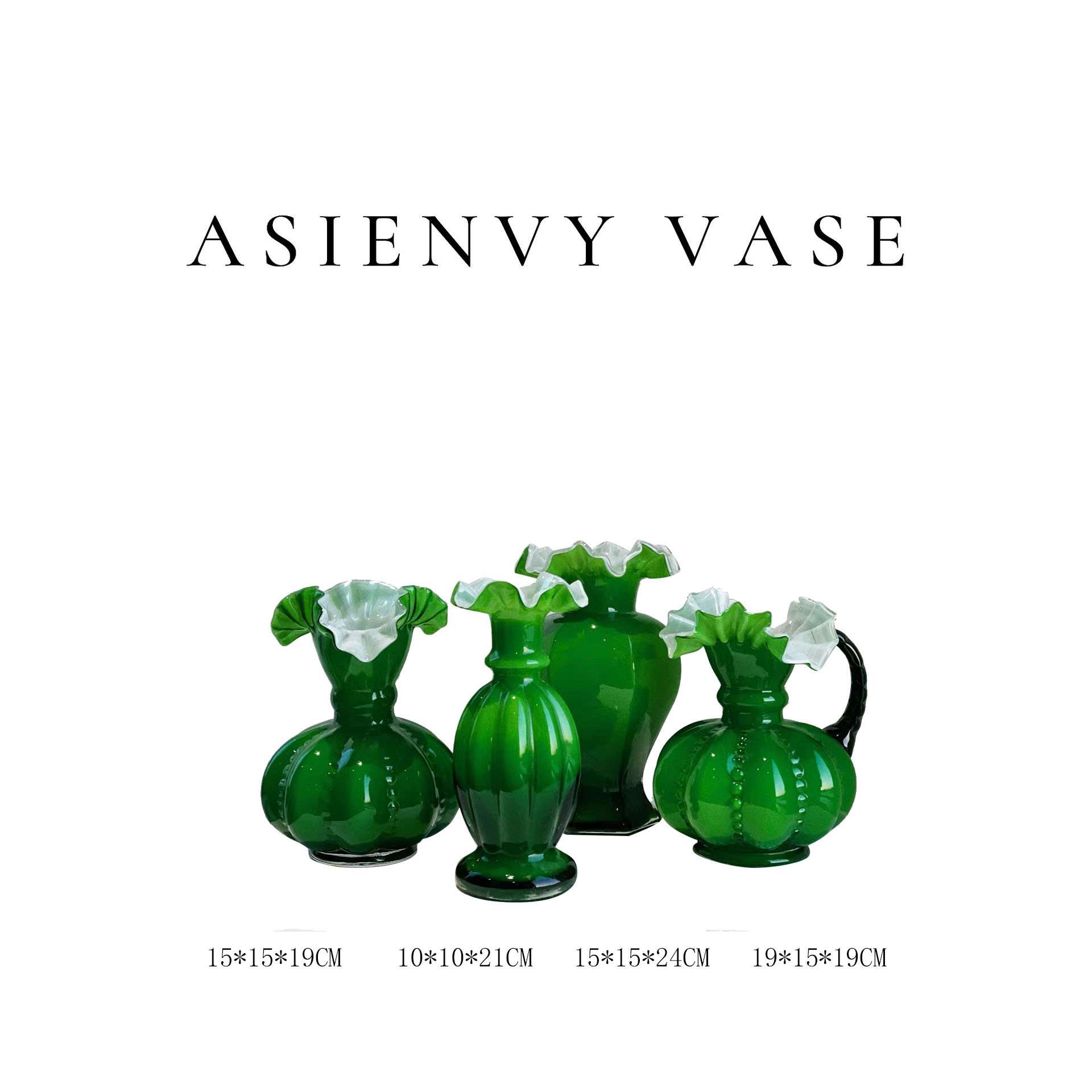 中古风复古芬顿六角手工花瓶水培插花玻璃装饰品摆件