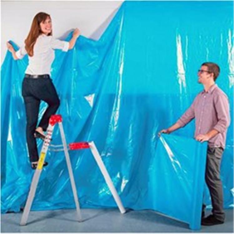 现货出口PE蓝色建筑膜红色彩色装修保护膜黑色小棚膜6米宽