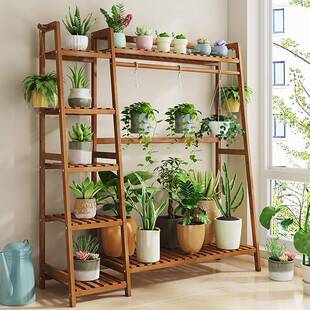 2025新款大花架移动落地式阳台室内置物架花盆客厅实木色花架子