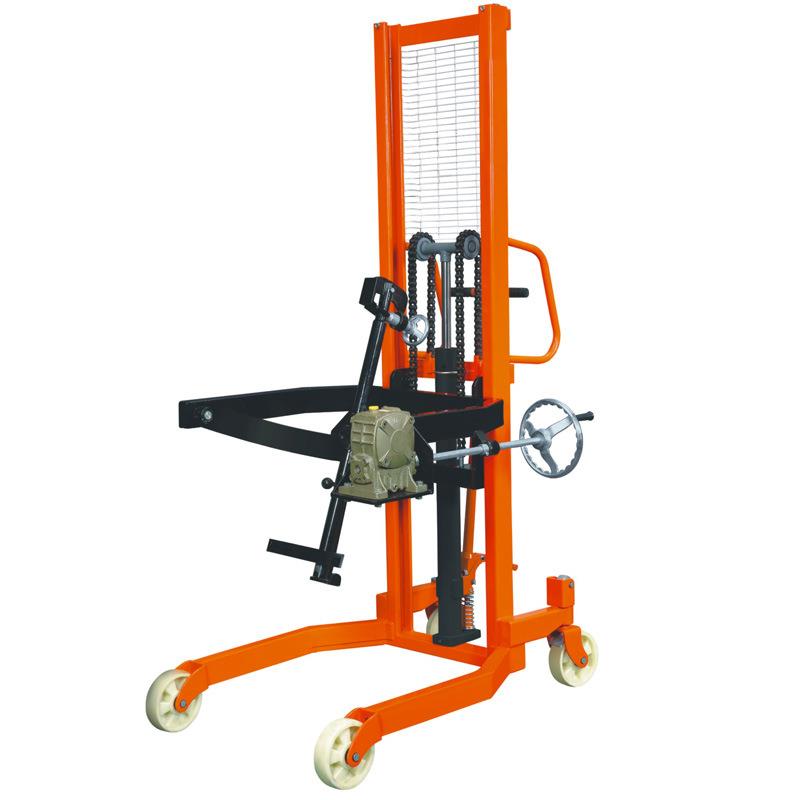 油桶倒料车手动油桶搬运车油桶车手动旋转倒料推车翻转式