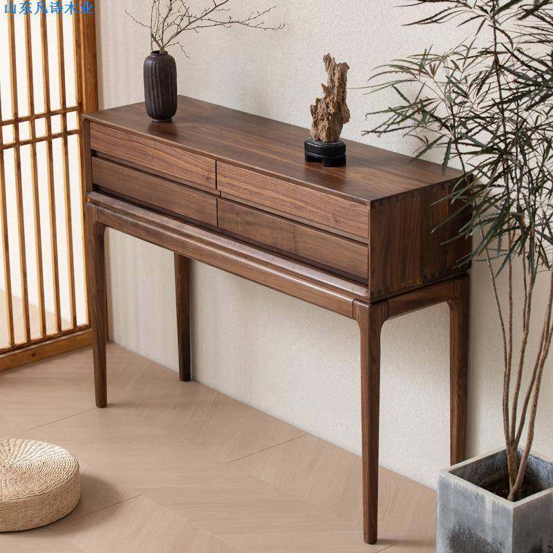 北欧黑胡桃木玄关柜全实木现代简约式轻奢型新中式收纳边柜高脚柜,基础建材,脚轮/万向轮,淘宝优惠券,粉丝福利购,淘宝优惠卷