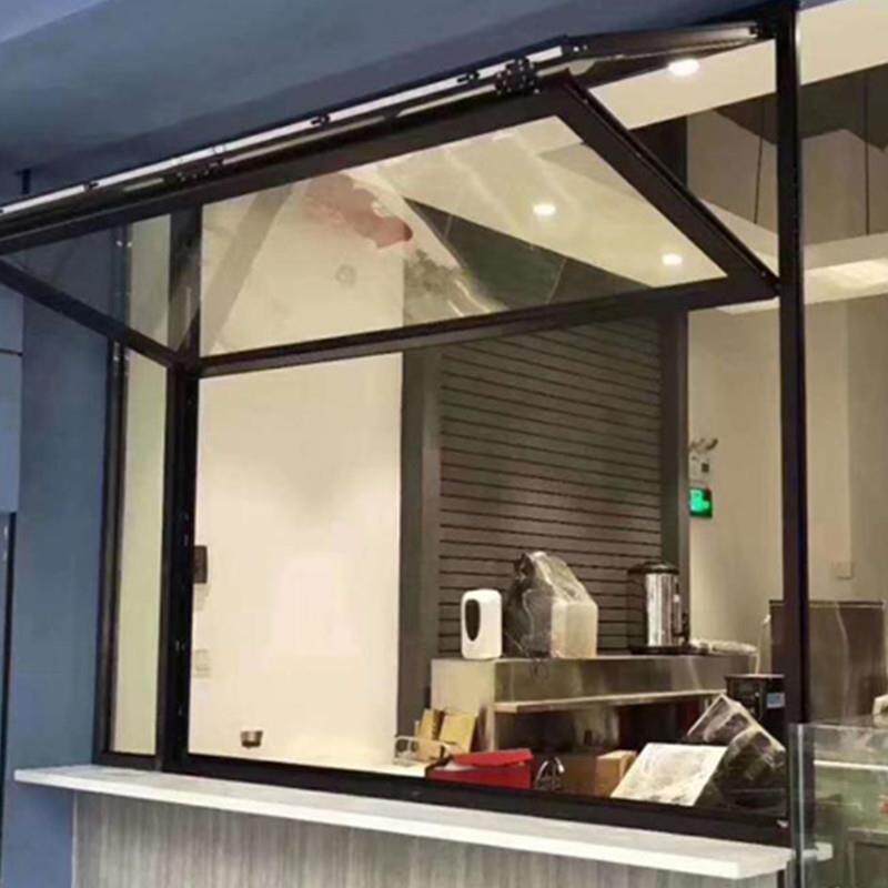 商店奶茶店窗口折叠窗铝合金窗推拉式阳台窗防盗窗飘窗玻璃窗