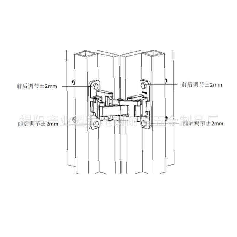 180度消火暗门合页瓷砖隐形门铰链管井门石材合页不锈钢铰链