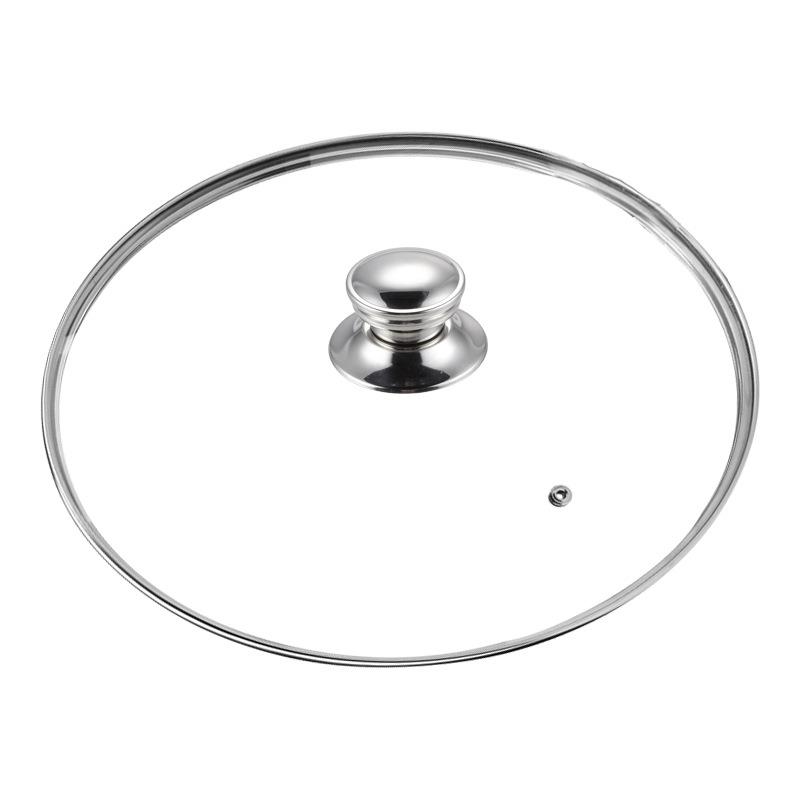 不锈钢锅盖玻璃盖家用把手钢化透明34cm/32cm炒锅盖帽新品