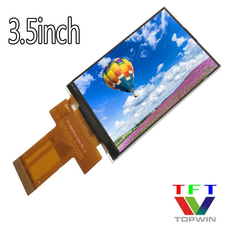 3.5英寸RGB液晶显示屏工控仪表全视角320x480点阵屏全彩色topwin