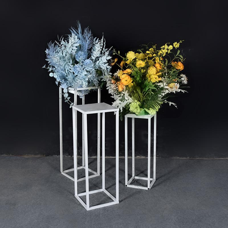 婚庆几何路引方形铁艺方框路引长方体花器摆件立体长方形T台花架