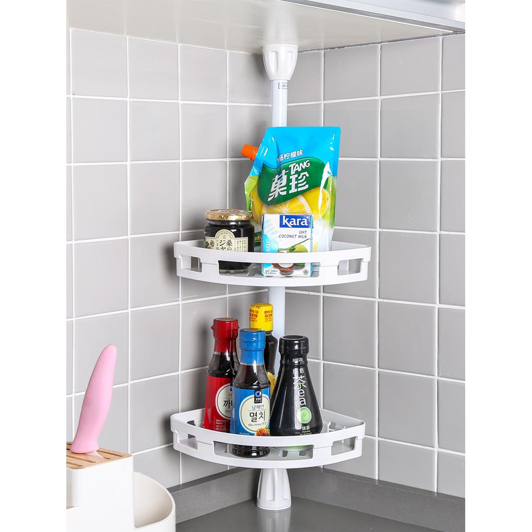 KCS厨房置物架三角架壁挂无痕墙上调料调味品酱油收纳架2层免打孔