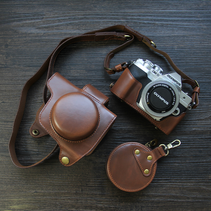 适用于奥林巴斯EM10 m4相机包单肩斜挎em10 mark iv四代真皮底座