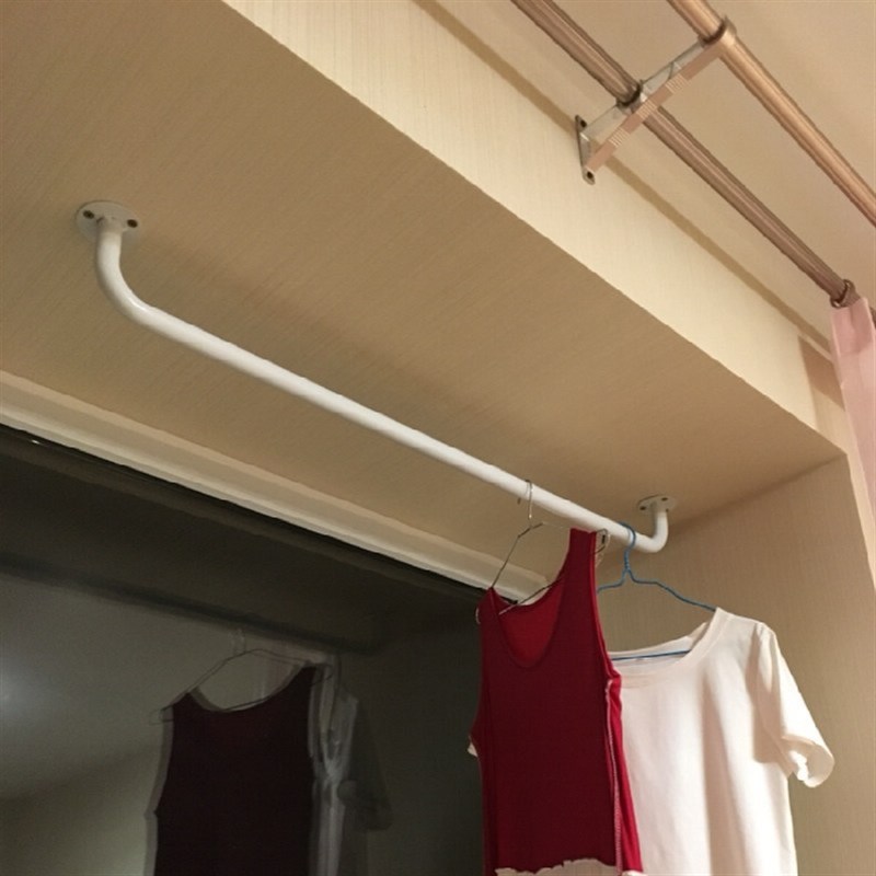 墙上室内晾衣杆阳台顶装晒衣杆定制打孔固定晾衣架加厚固定式凉衣